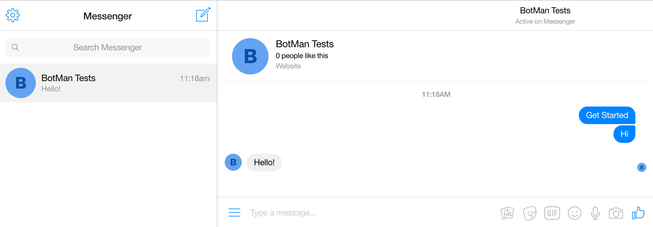 Screenshot showing a message and a reply in Facebook Messenger.