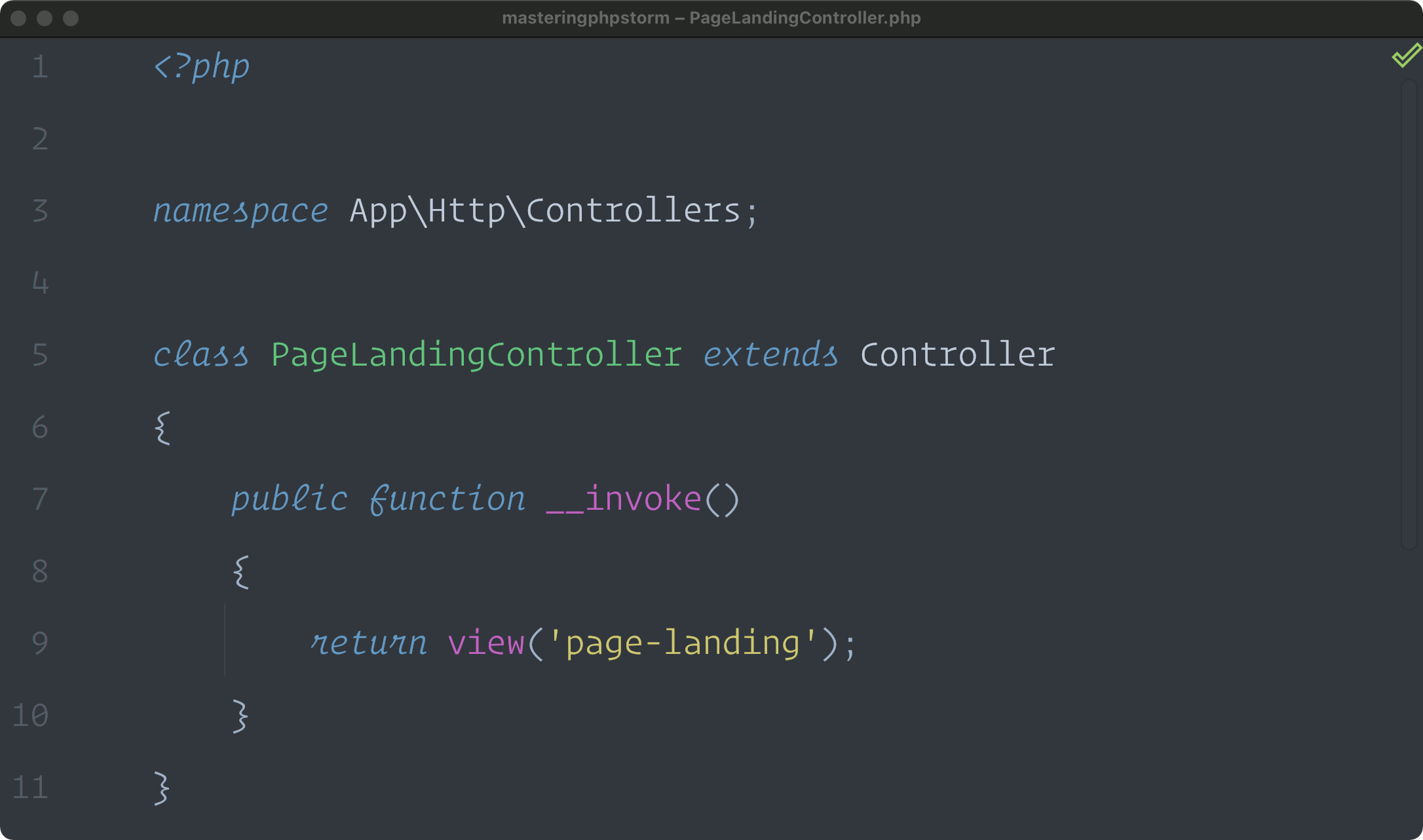 Screenshot of my custom PhpStorm theme