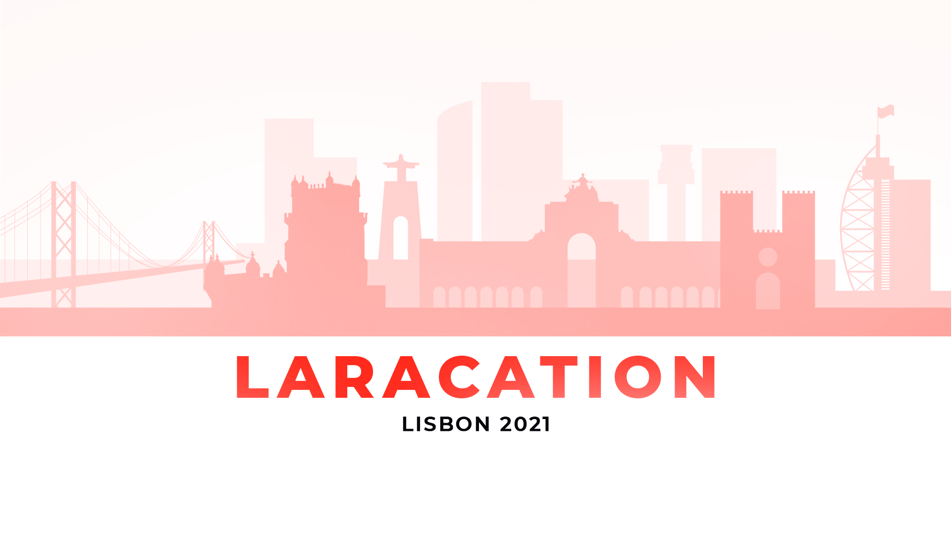 Banner with the Laracation logo showing the illustrated skyline of Lisbon