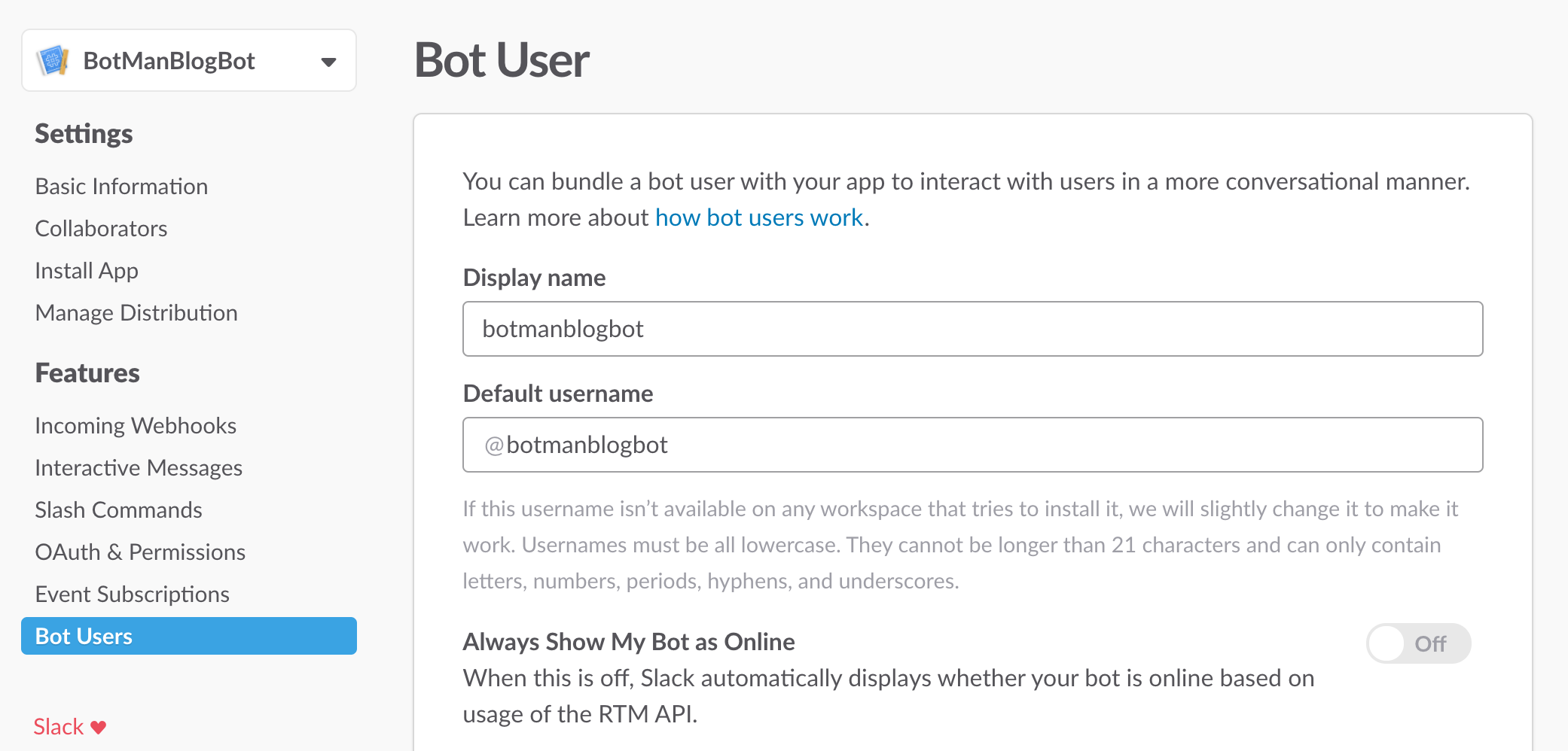 Create a Bot User