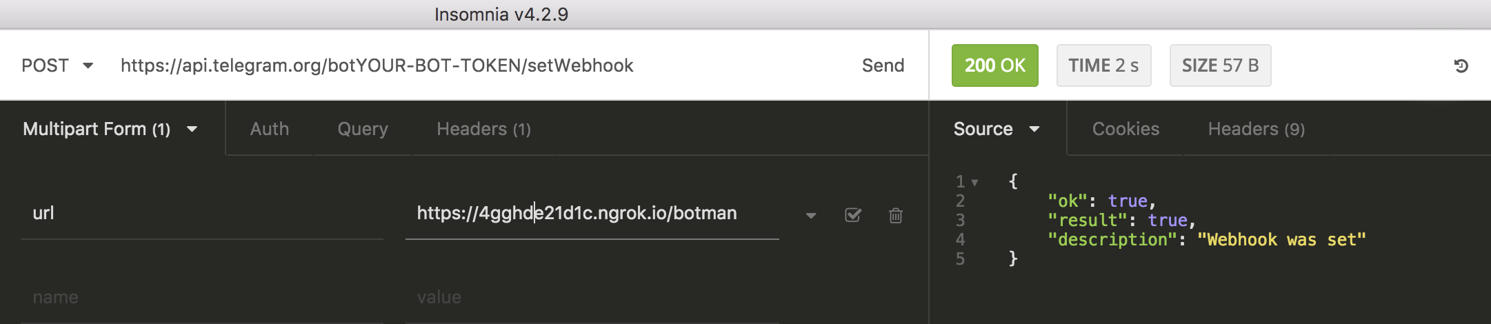 How to setup the Telegram bot webhook
